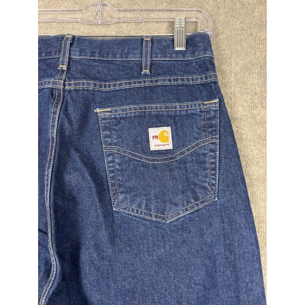 Carhartt FRB100-DNM Relaxed Fit FR Flame Resistant Jeans 34x36 Dark Wash Blue - Picture 6 of 12